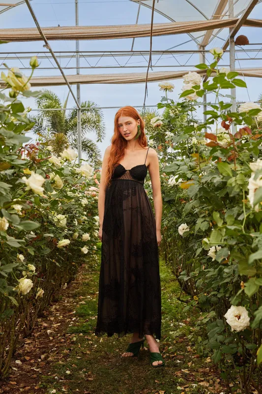 Black Special Lace Sleeveless Maxi Dress sold by FARM Rio
