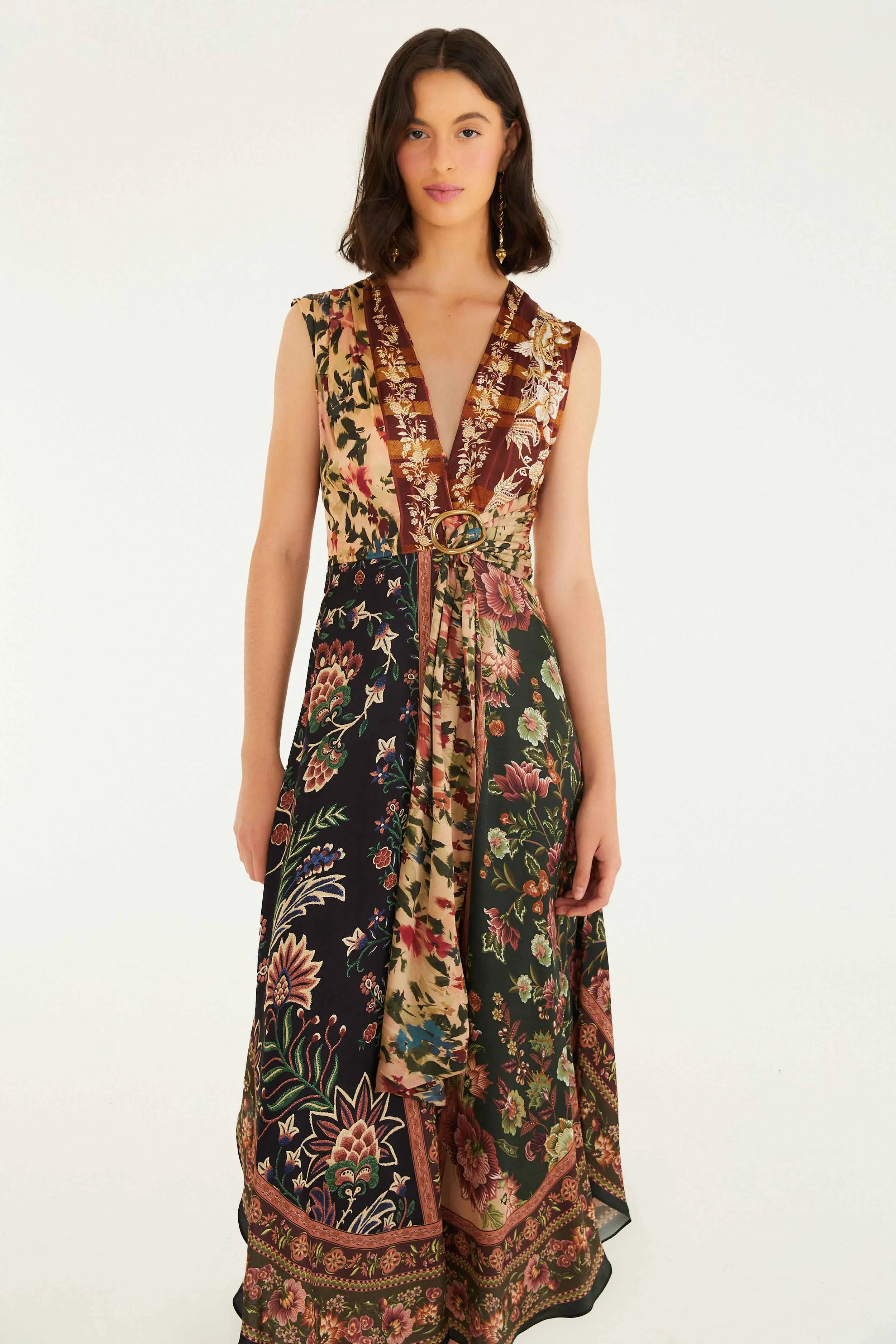 Mixed Winter Garden Lenzing™ Ecovero™ Viscose Sleeveless Maxi Dress sold by FARM Rio product image thumbnail 2