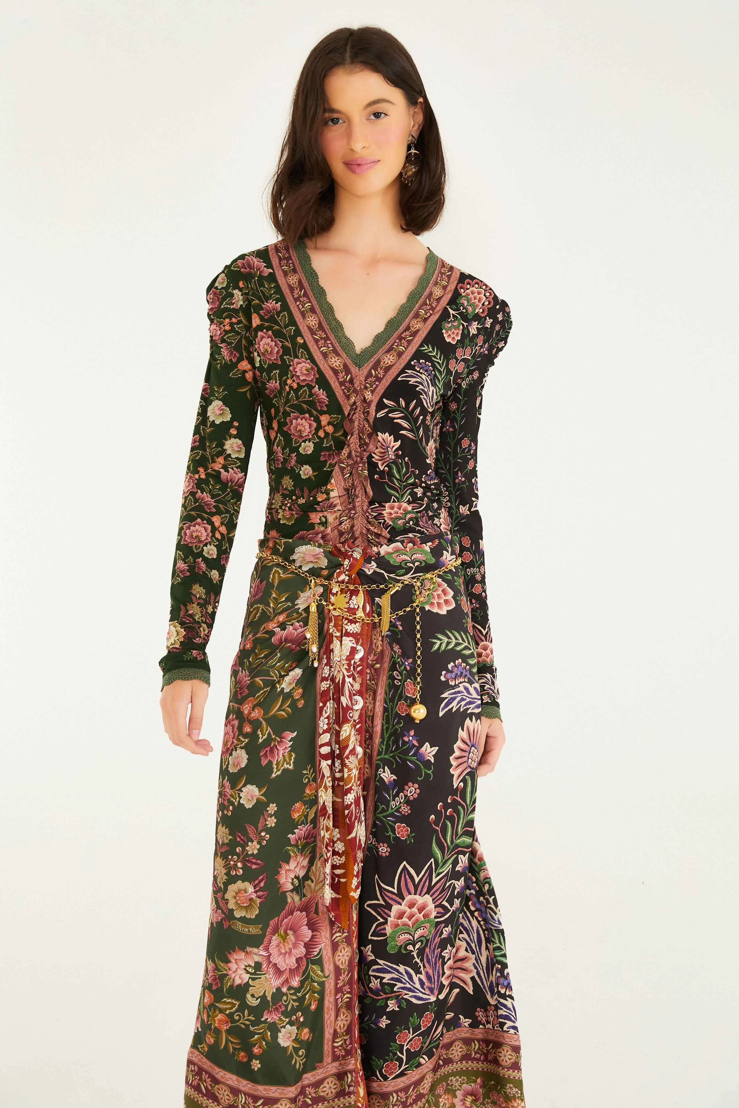 Mixed Winter Garden Lenzing™ Ecovero™ Viscose Midi Skirt sold by FARM Rio product image thumbnail 3