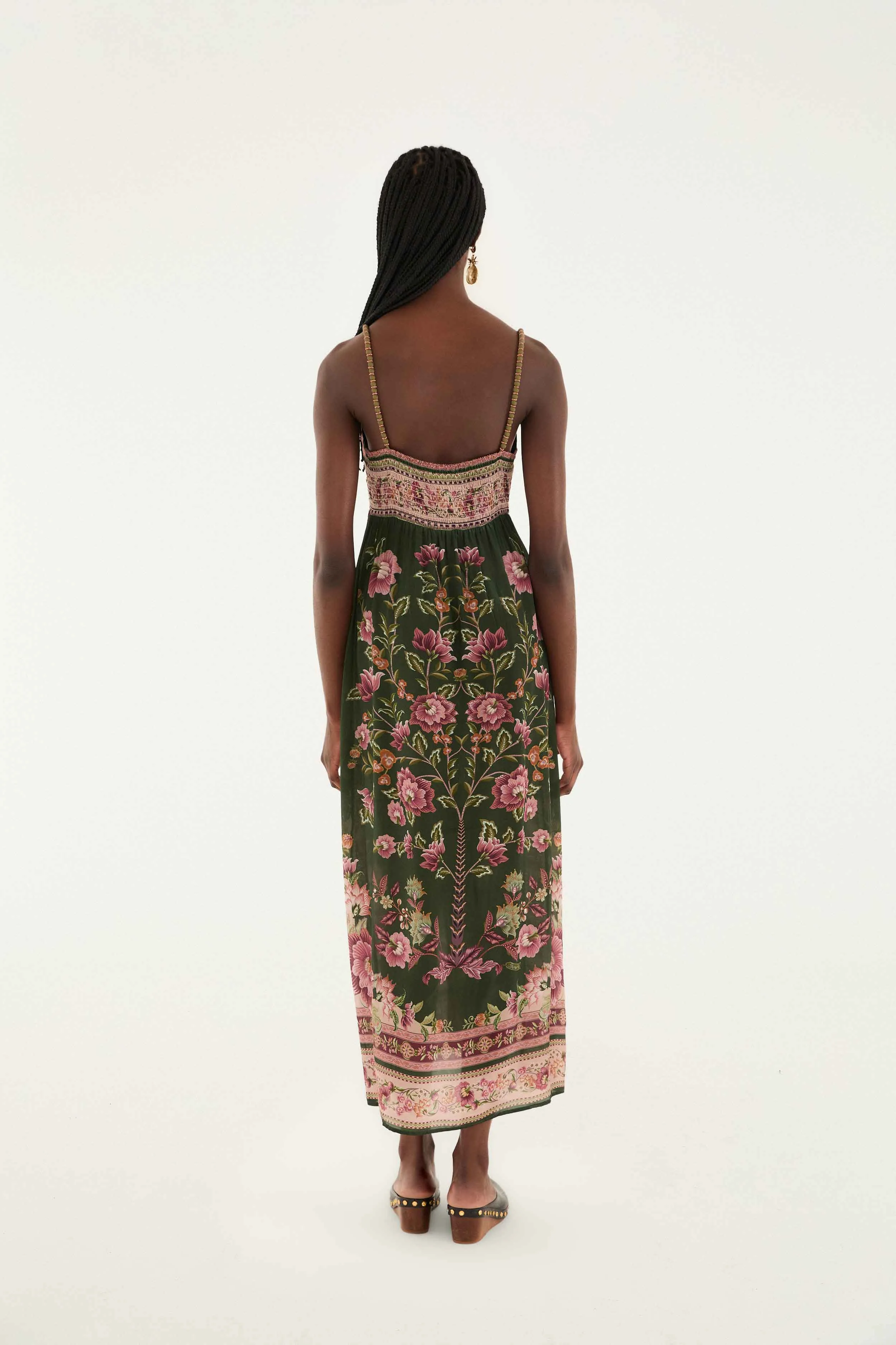 Green Flowering Garden Tree Sleveeless Midi Dress sold by FARM Rio product image thumbnail 4