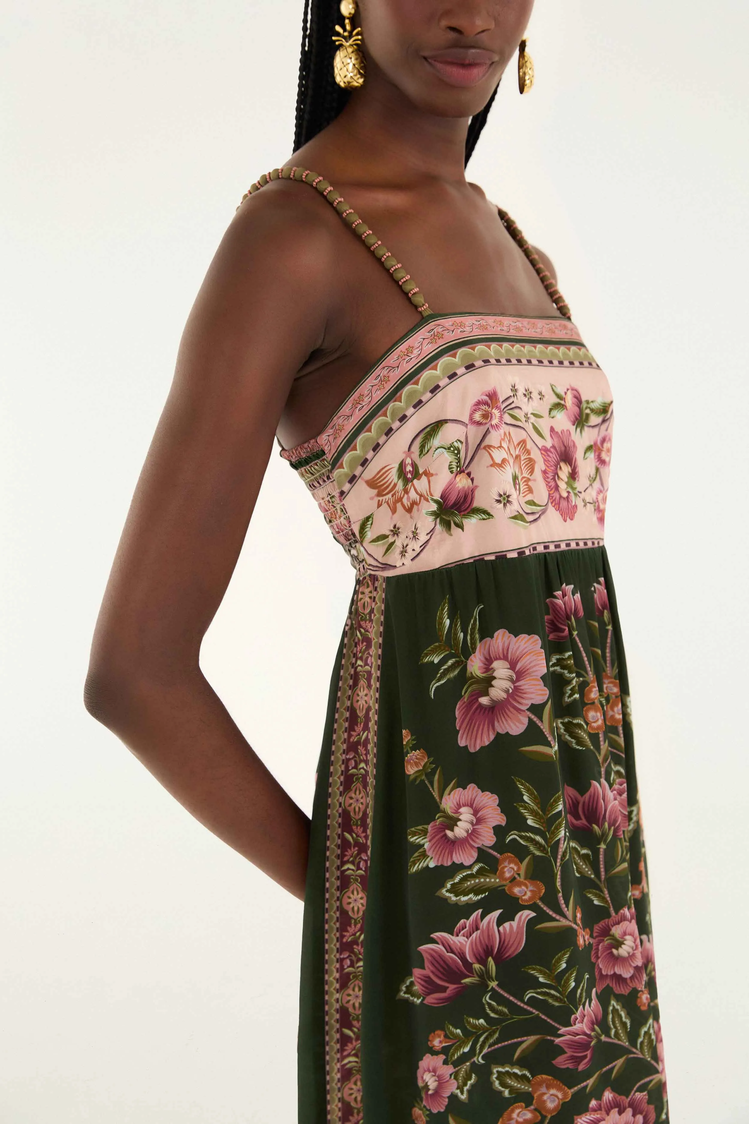 Green Flowering Garden Tree Sleveeless Midi Dress sold by FARM Rio product image thumbnail 5