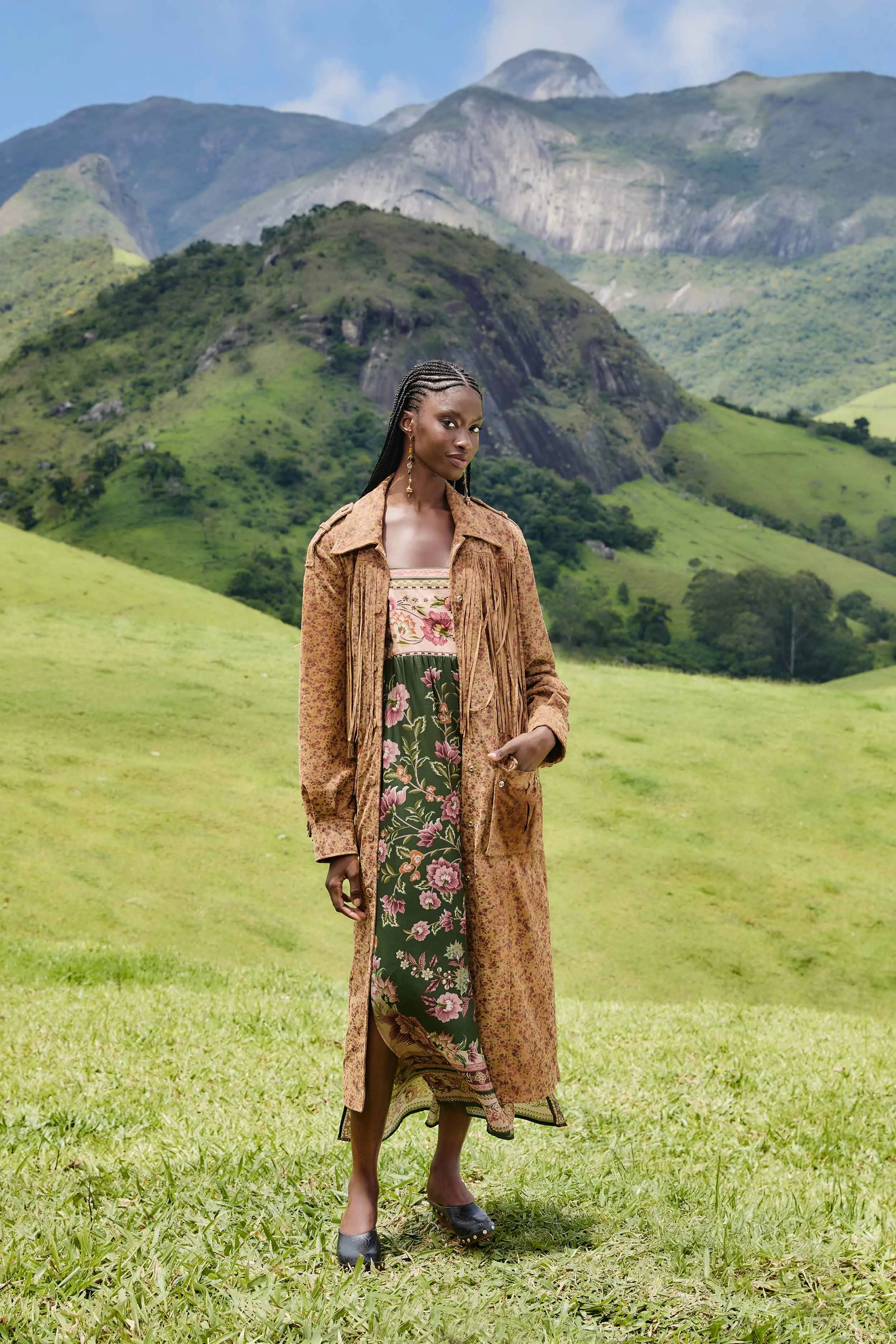 Green Flowering Garden Tree Sleveeless Midi Dress sold by FARM Rio product image thumbnail 2