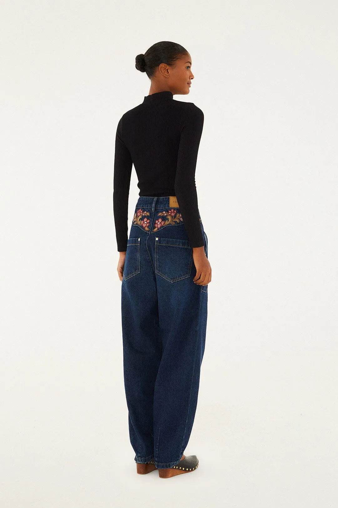 Denim Floral Embroidery Pants sold by FARM Rio product image thumbnail 4