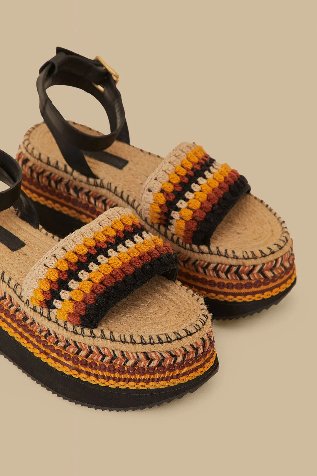 Rust Crochet Espadrille Flatform sold by FARM Rio product image thumbnail 3