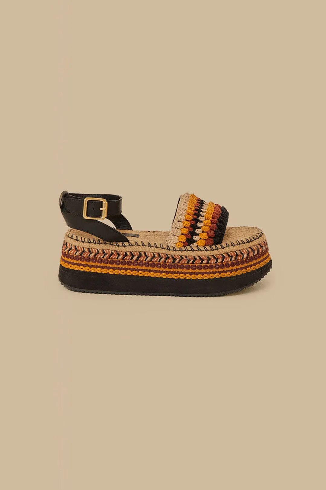 Rust Crochet Espadrille Flatform sold by FARM Rio