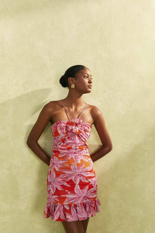 Red Coconut Tree Mini Dress sold by FARM Rio