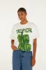 Off-White Tropical Organic Cotton Relaxed T-Shirt sold by FARM Rio