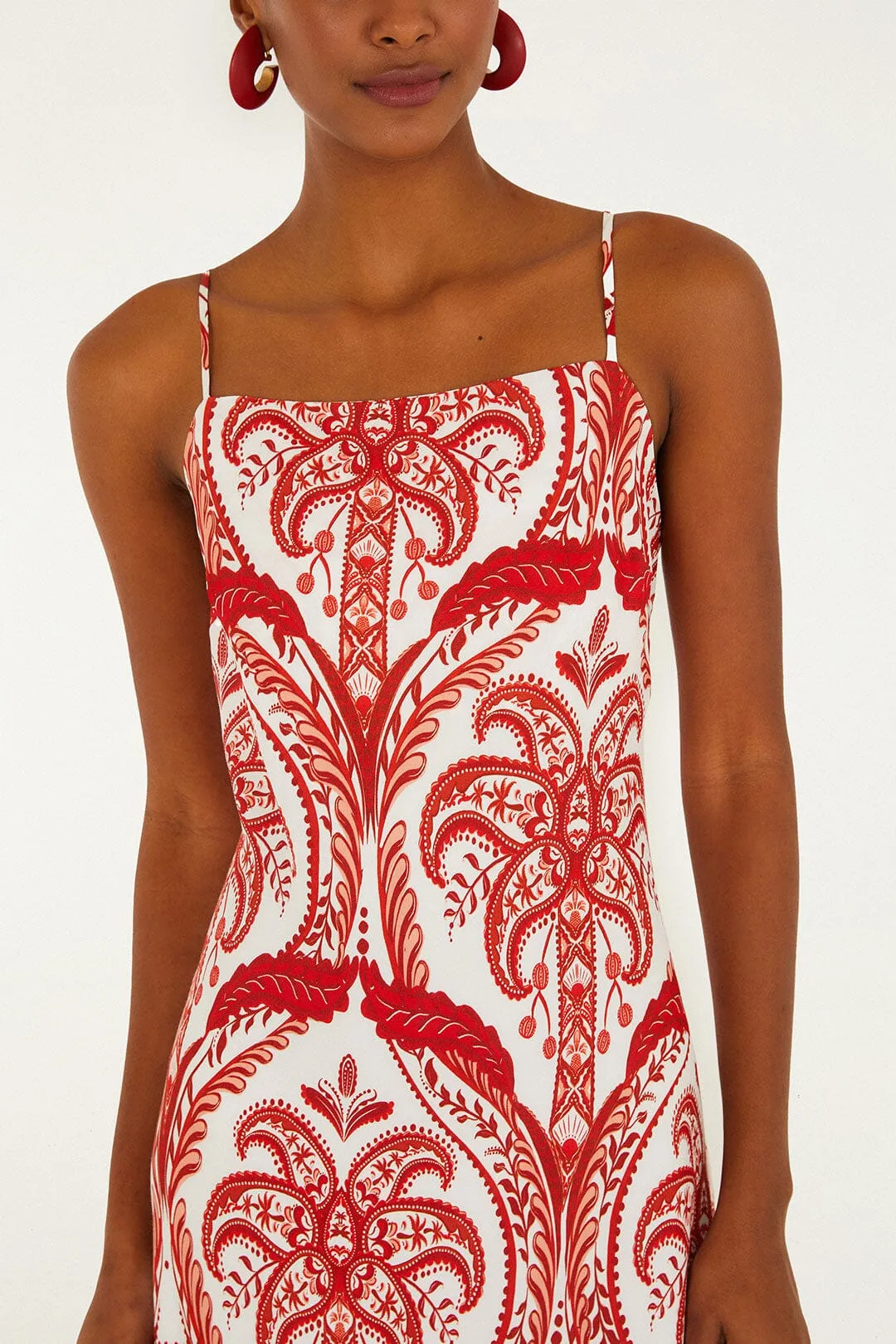 Off-White Tropical Cameo Slip Lenzing™ Ecovero™ Maxi Dress sold by FARM Rio product image thumbnail 2