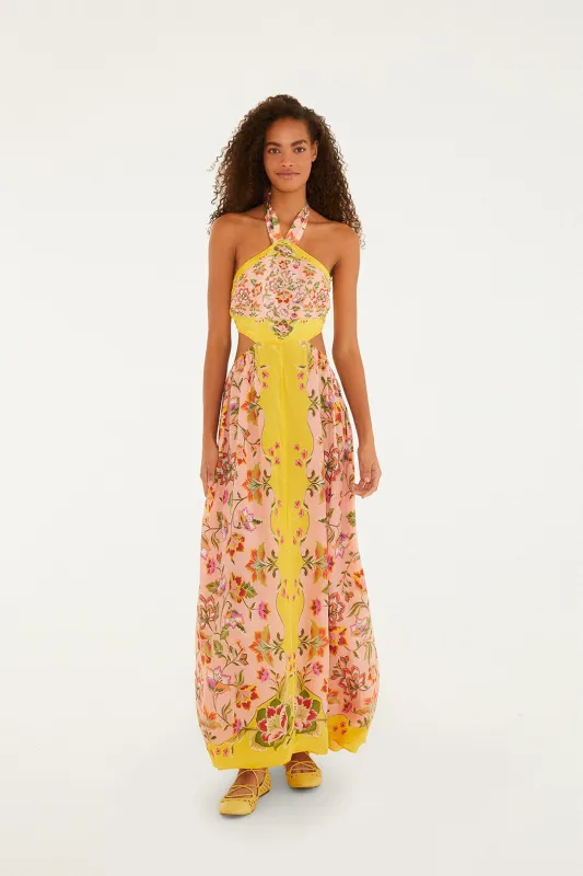 Soft Pink Beauty Scarf Maxi Dress sold by FARM Rio