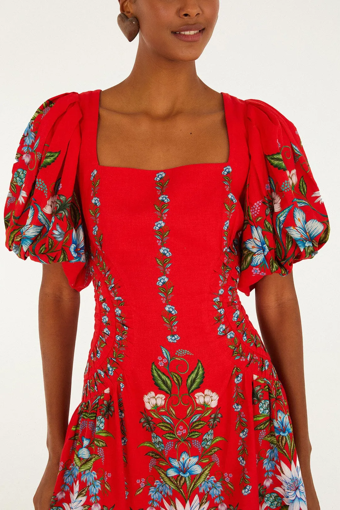 Red Sweet Bloom Bouquet Lenzing™ Ecovero™ Euroflex Mini Dress sold by FARM Rio product image thumbnail 2