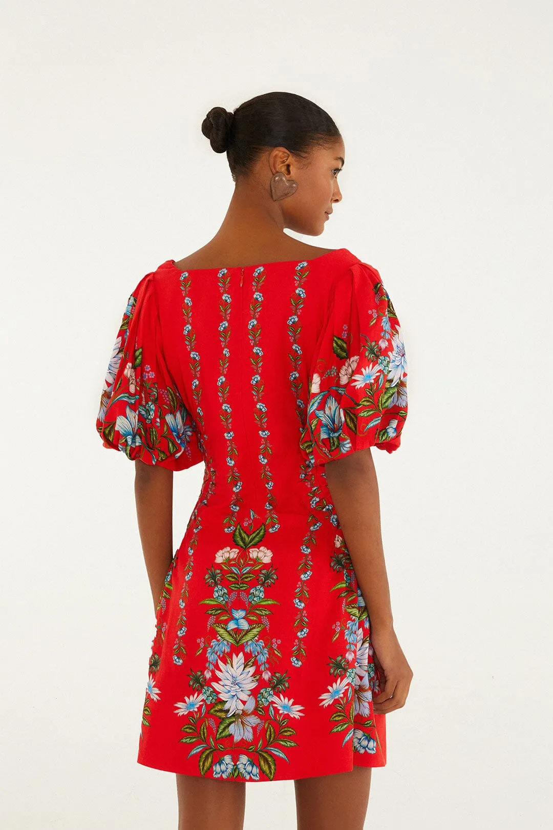 Red Sweet Bloom Bouquet Lenzing™ Ecovero™ Euroflex Mini Dress sold by FARM Rio product image thumbnail 3