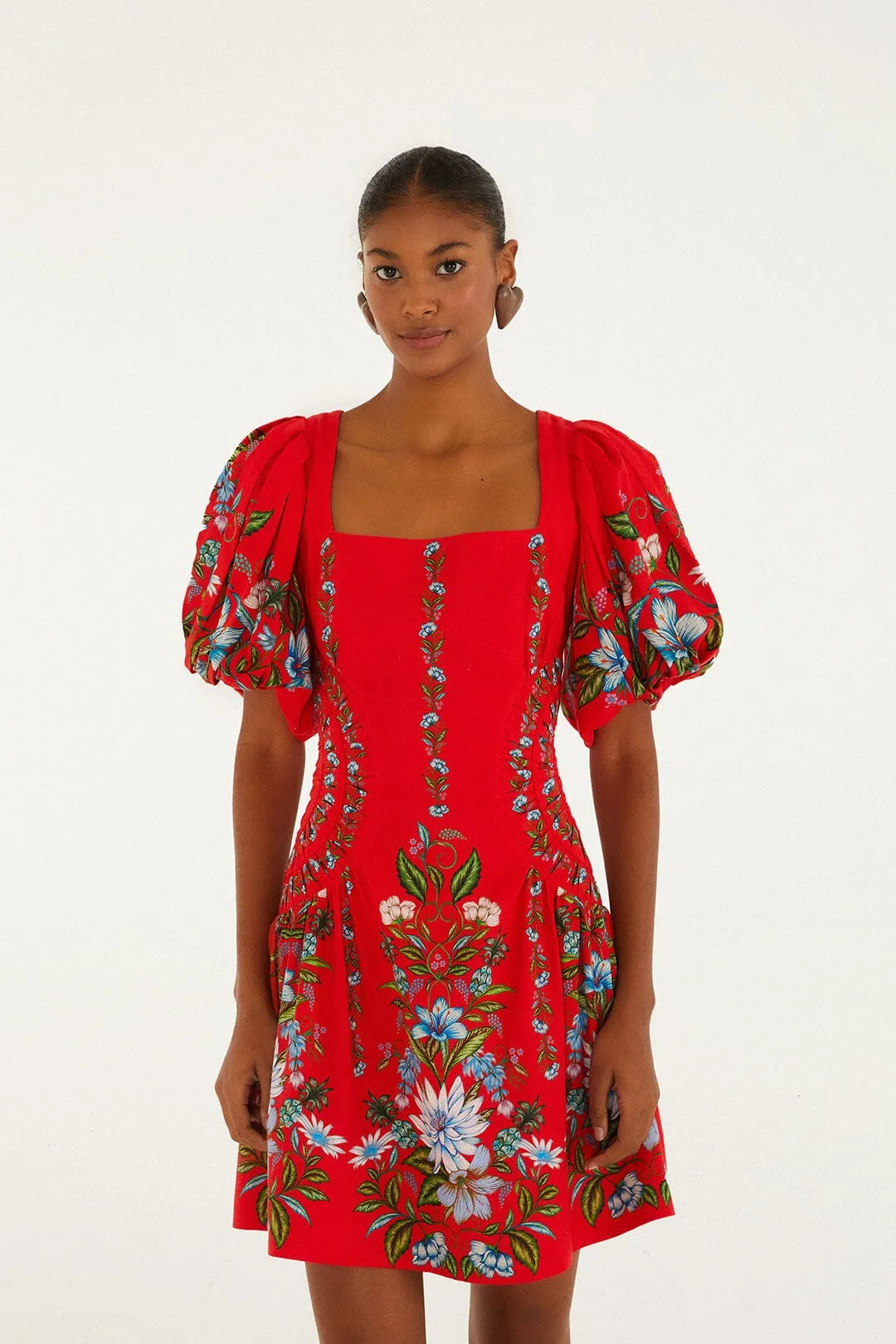 Red Sweet Bloom Bouquet Lenzing™ Ecovero™ Euroflex Mini Dress sold by FARM Rio