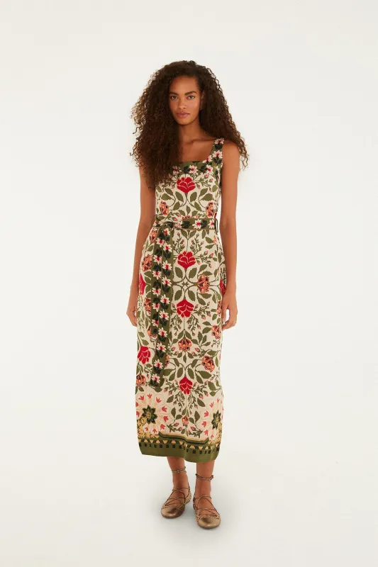 Sand Garden Tapestry Knit Dress sold by FARM Rio