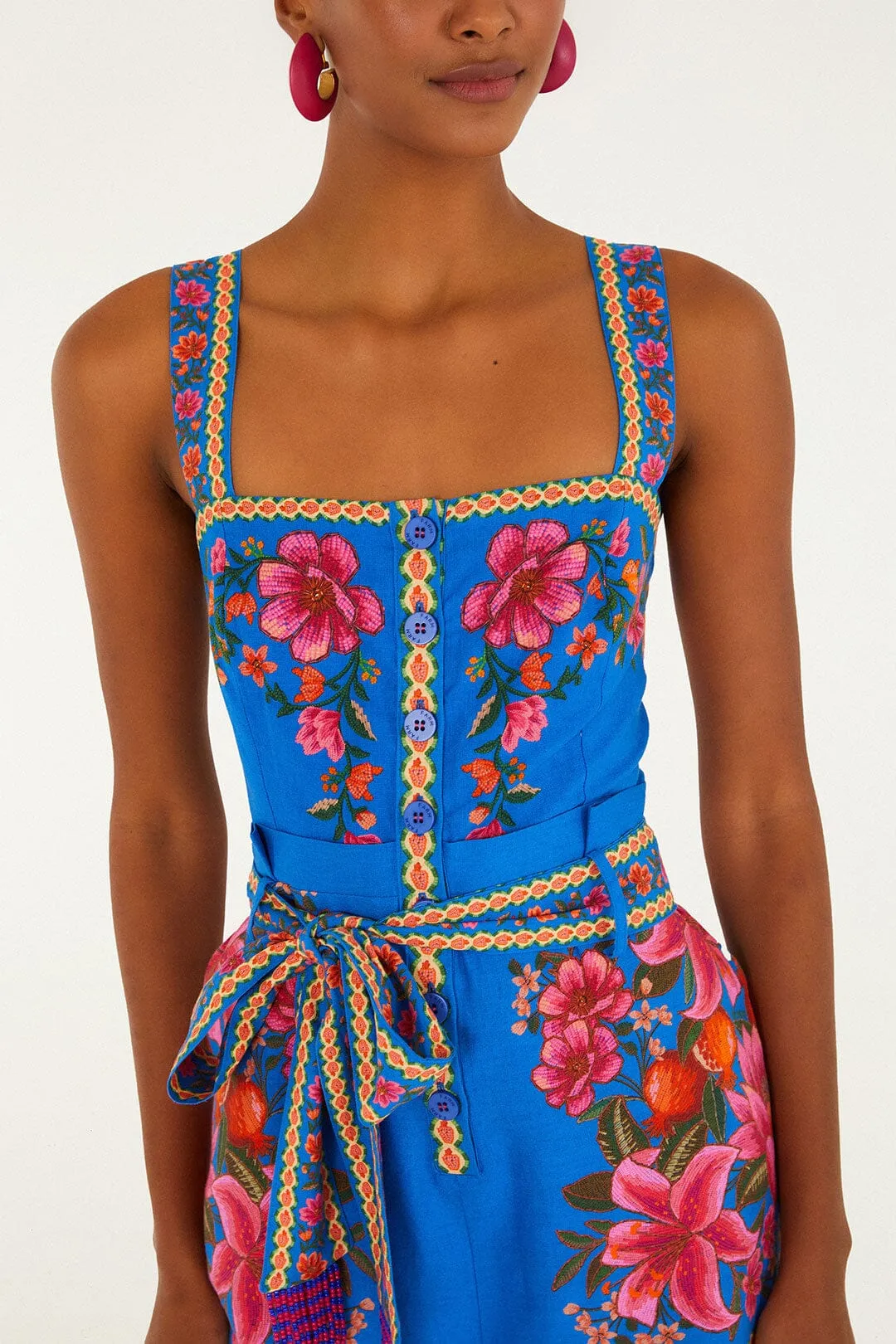 Blue Summer Fruit Scarf Lenzing™ Ecovero™ Euroflex Romper sold by FARM Rio product image thumbnail 2