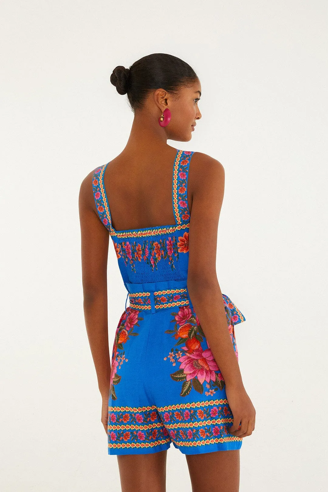 Blue Summer Fruit Scarf Lenzing™ Ecovero™ Euroflex Romper sold by FARM Rio product image thumbnail 3