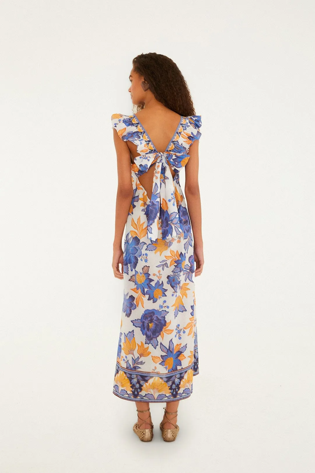 Off-White Summer Flowers Maxi Dress sold by FARM Rio product image thumbnail 3