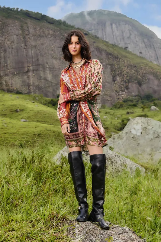 Mixed Winter Garden Lenzing™ Ecovero™ Viscose Mini Dress sold by FARM Rio