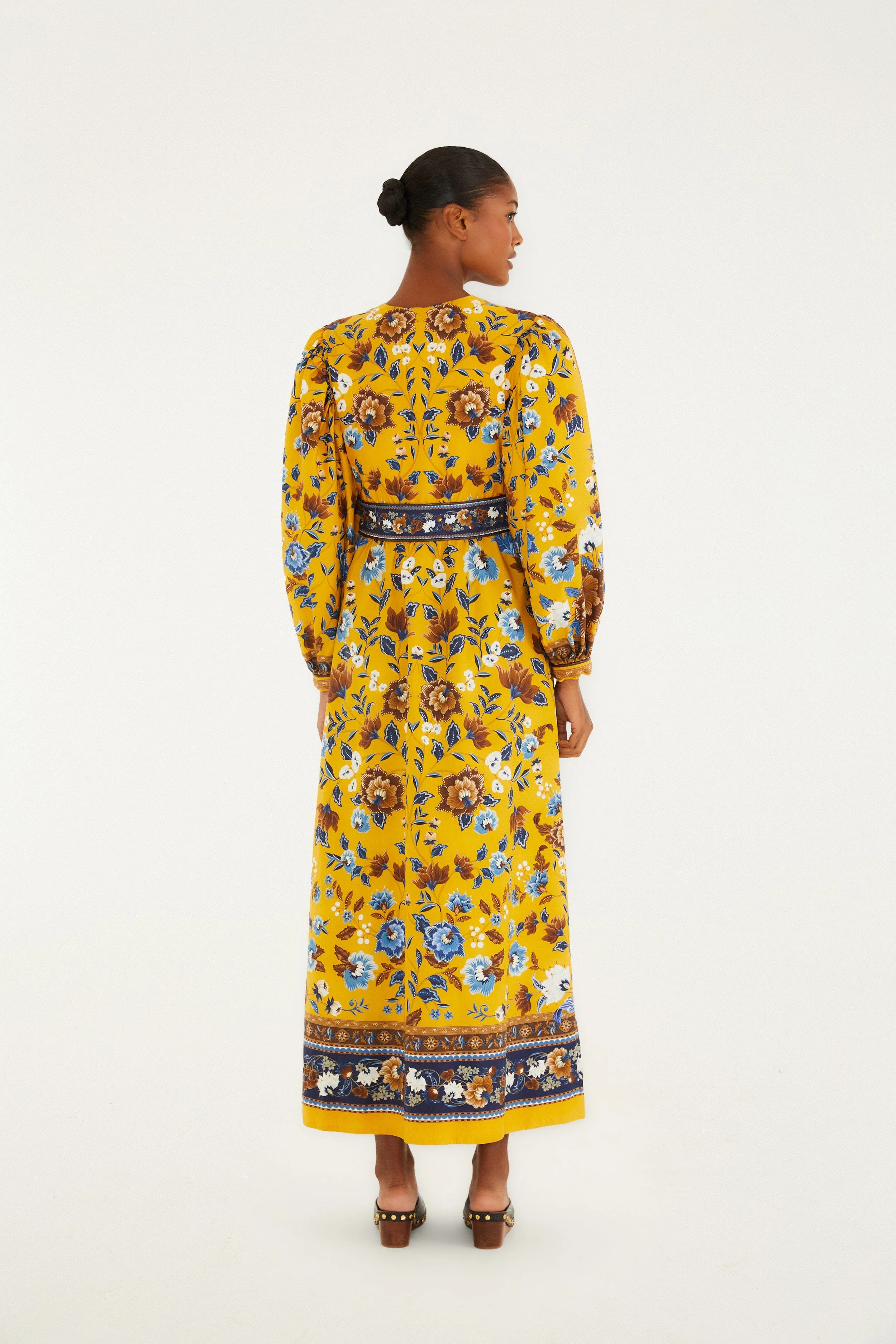 Yellow Flowering Garden Tree Organic Cotton Maxi Dress sold by FARM Rio product image thumbnail 5