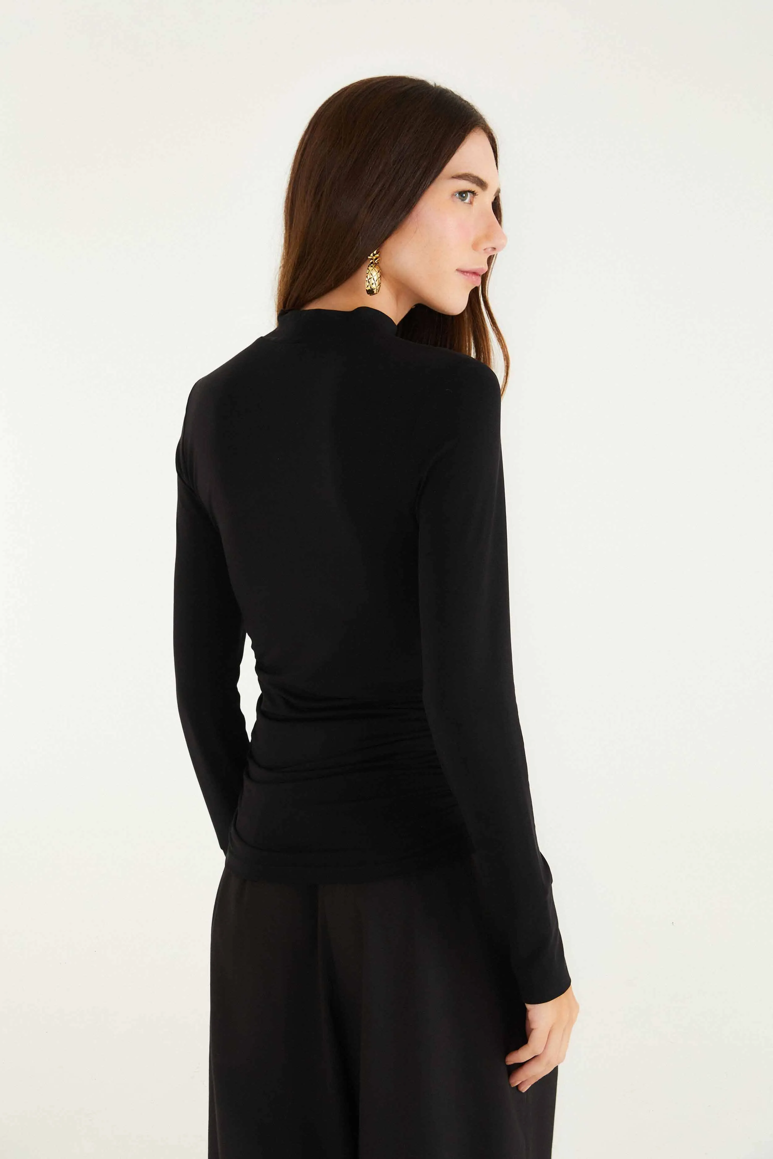 Black Jersey Long Sleeve Blouse sold by FARM Rio product image thumbnail 3