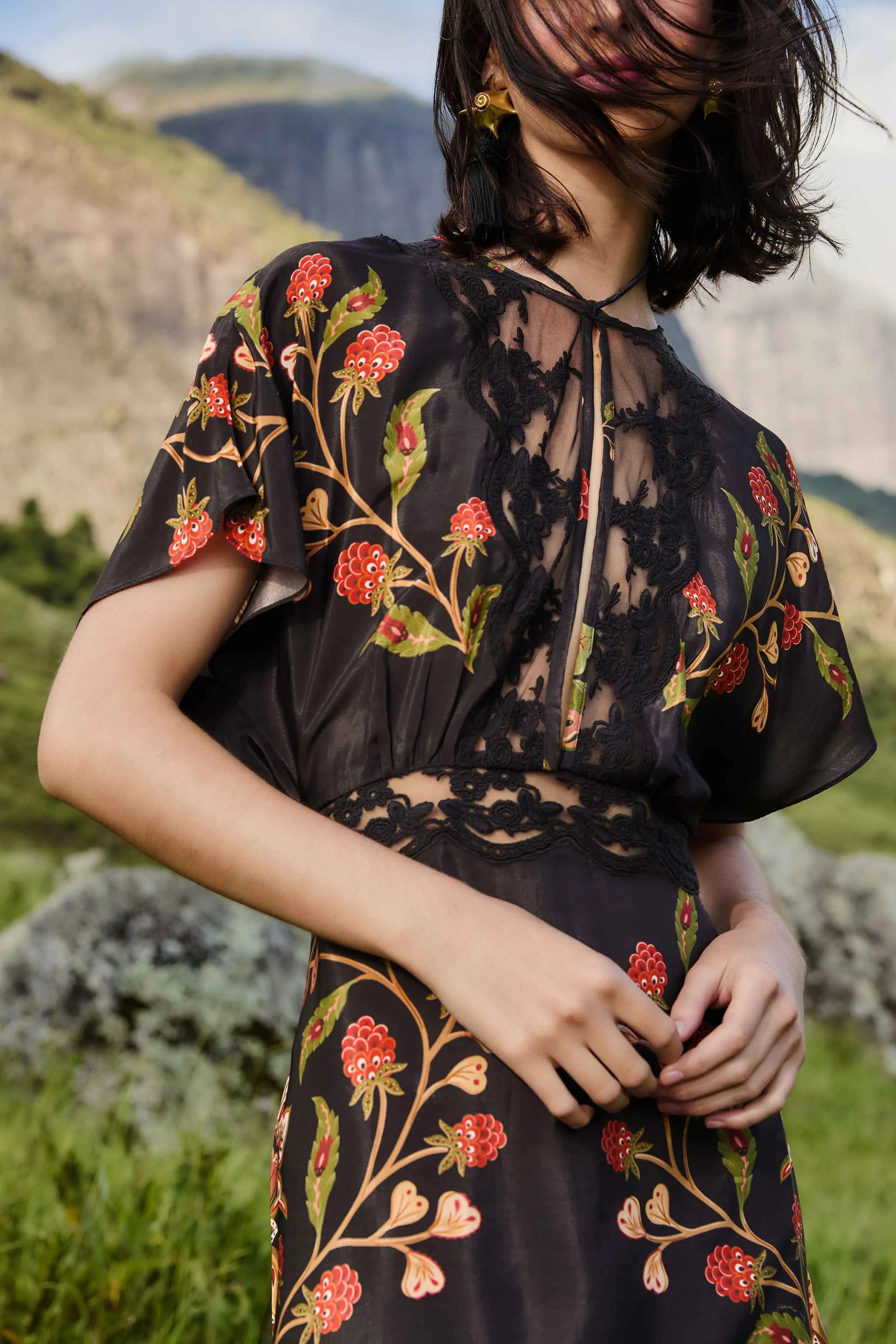 Black Berry Garden Mini Dress sold by FARM Rio product image thumbnail 3