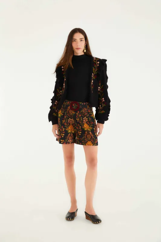 Black Berry Garden Shorts made by FARM Rio