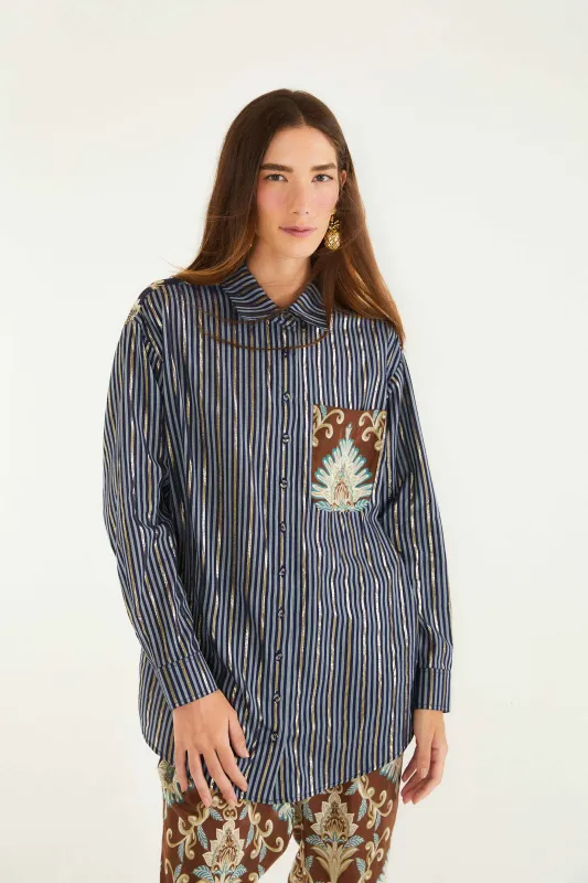 Brown Wonderful Arabesque Shirt sold by FARM Rio