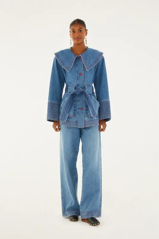 Denim Wide-Leg Pants sold by FARM Rio