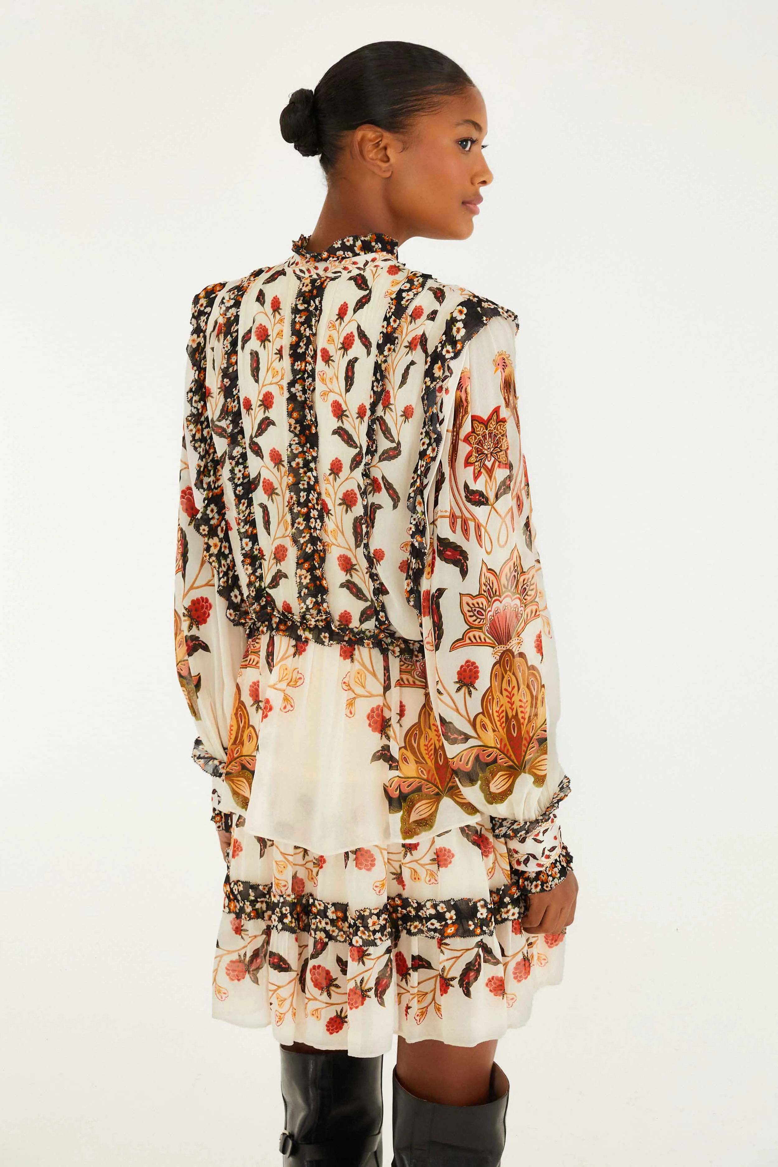 Cream Berry Garden Mini Dress sold by FARM Rio product image thumbnail 4