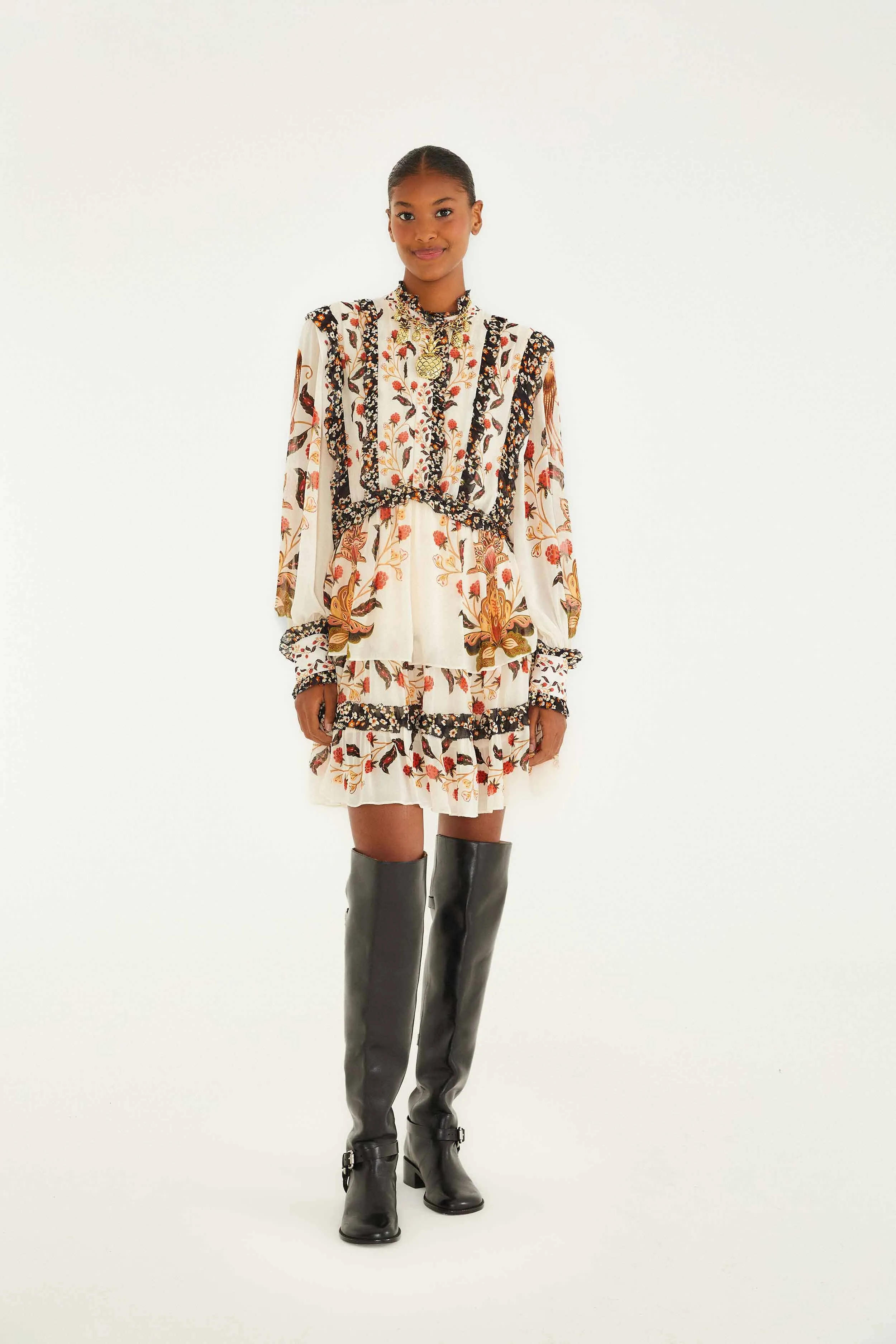 Cream Berry Garden Mini Dress sold by FARM Rio