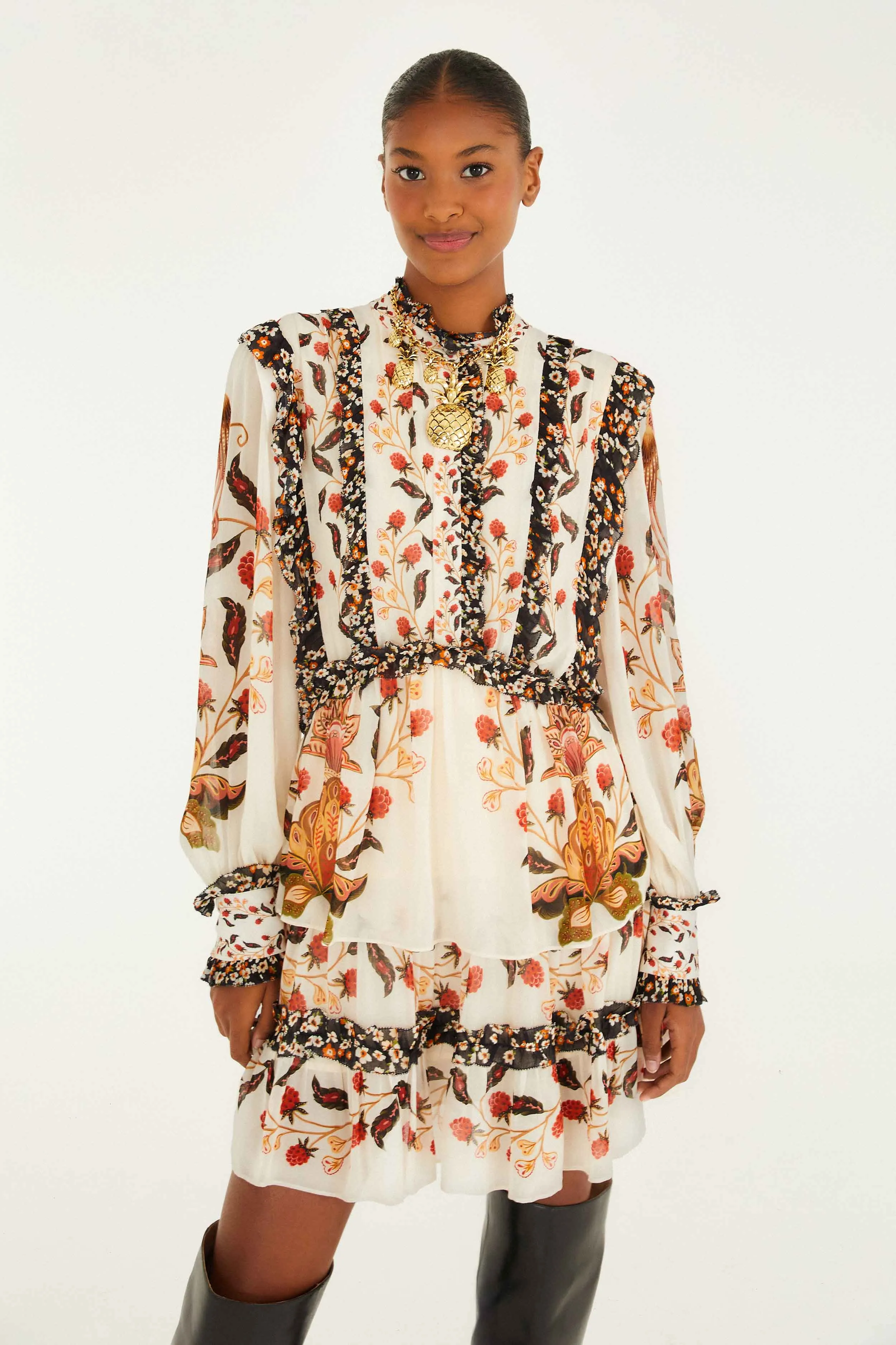 Cream Berry Garden Mini Dress sold by FARM Rio product image thumbnail 2