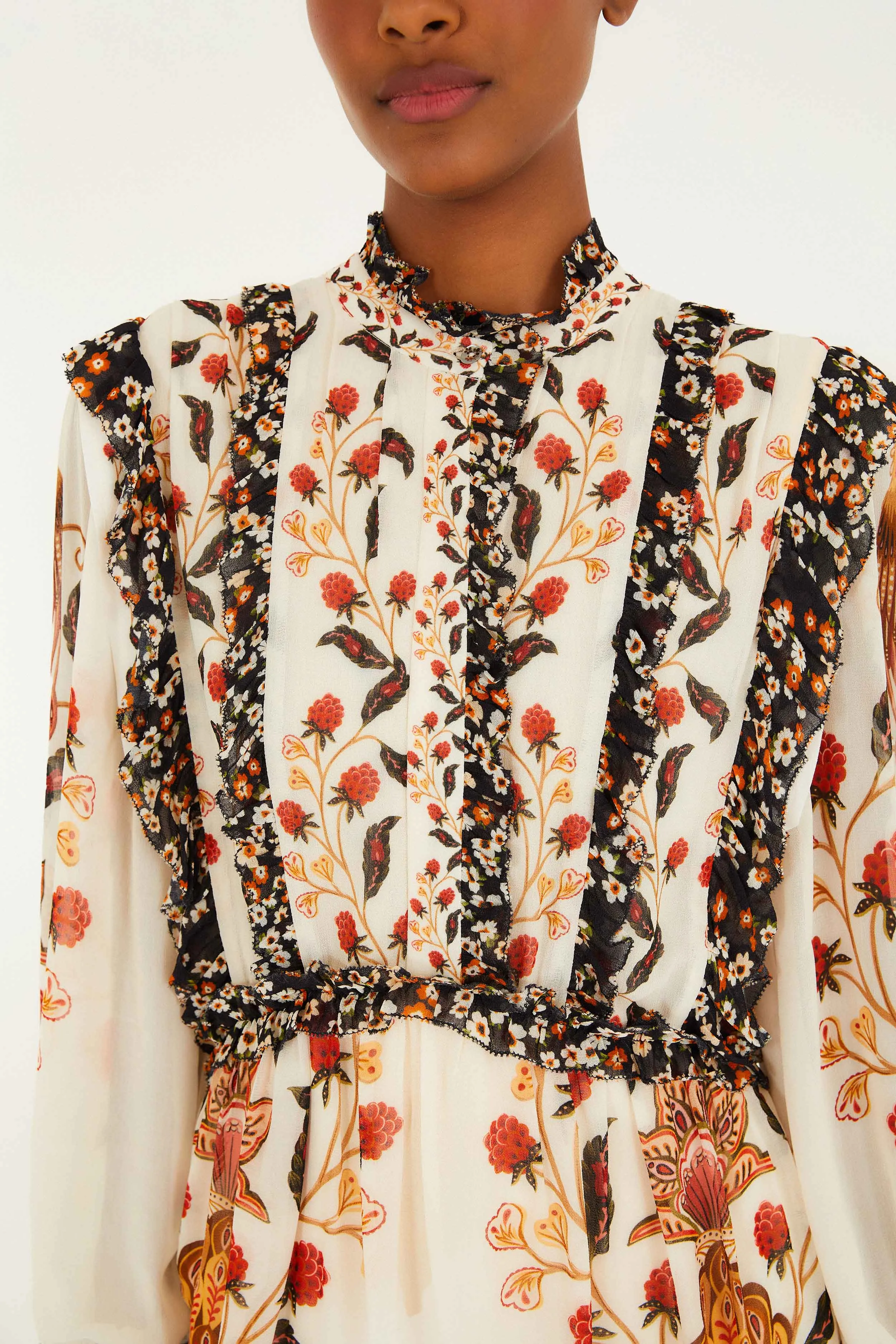 Cream Berry Garden Mini Dress sold by FARM Rio product image thumbnail 3