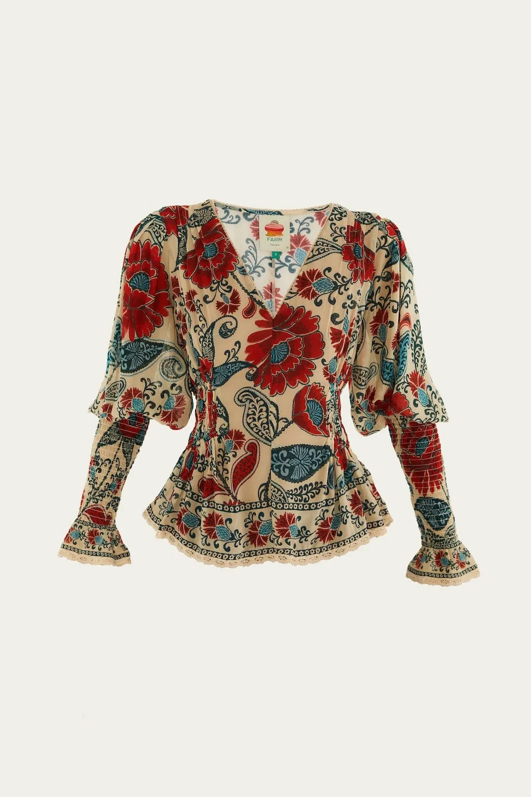 Sand Francesca Long Sleeve Blouse sold by FARM Rio product image thumbnail 4