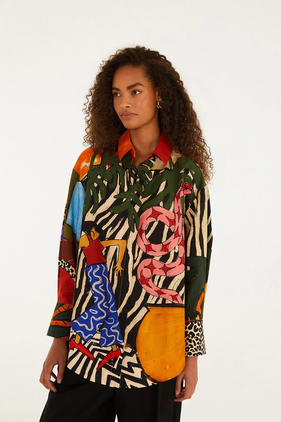 Tropical Multicolor Long Sleeve Organic Cotton Shirt sold by FARM Rio