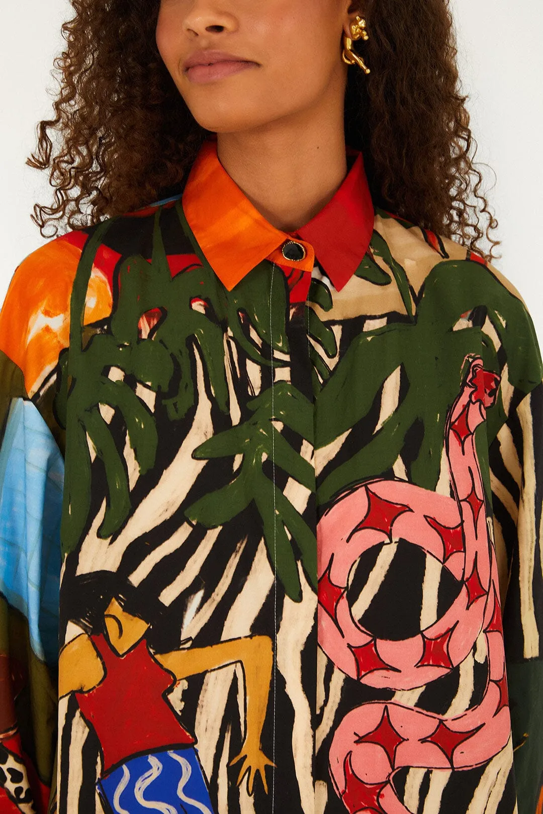 Tropical Multicolor Long Sleeve Organic Cotton Shirt sold by FARM Rio product image thumbnail 2