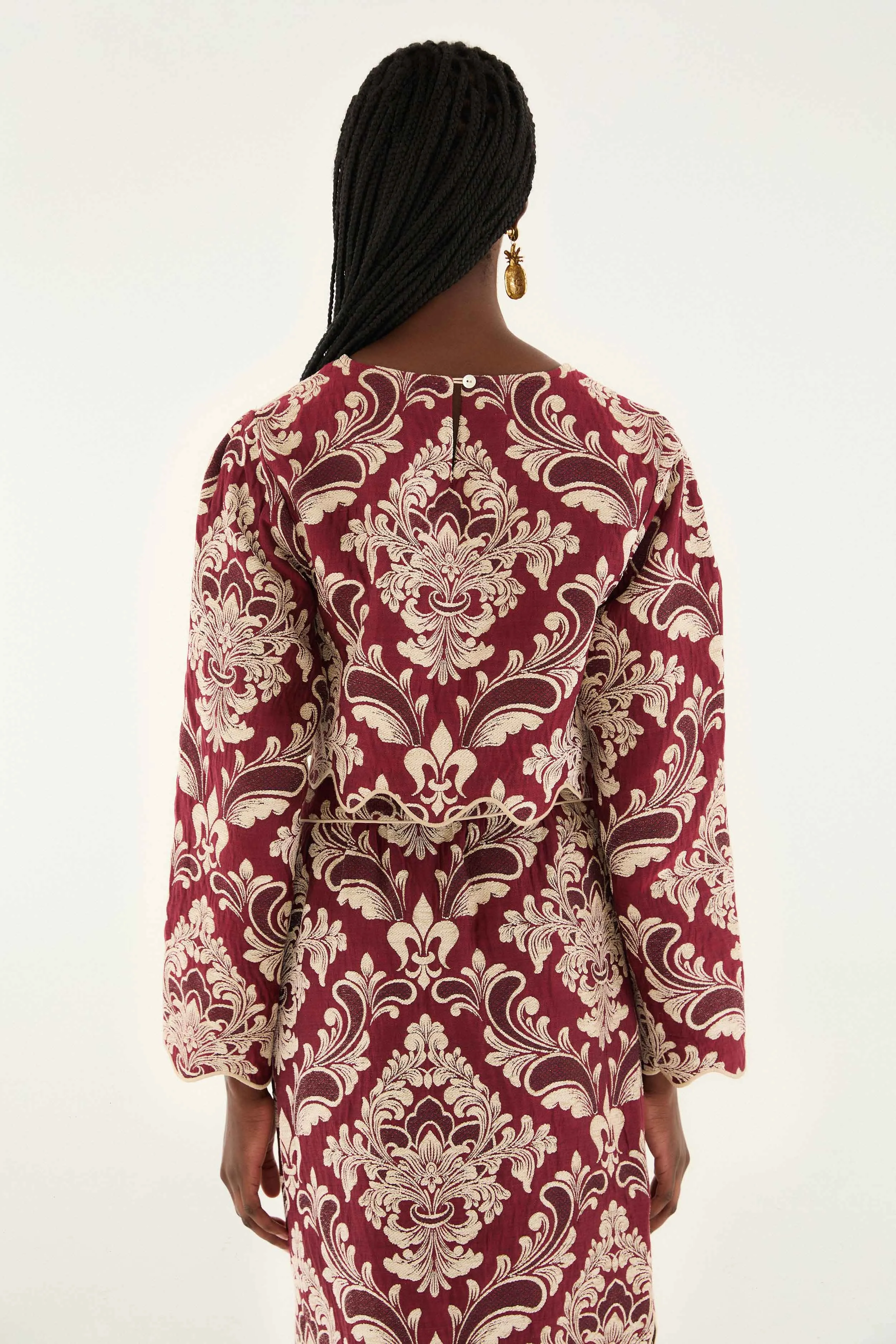 Bicolor Jacquard Waves Long Sleeve Top sold by FARM Rio product image thumbnail 4