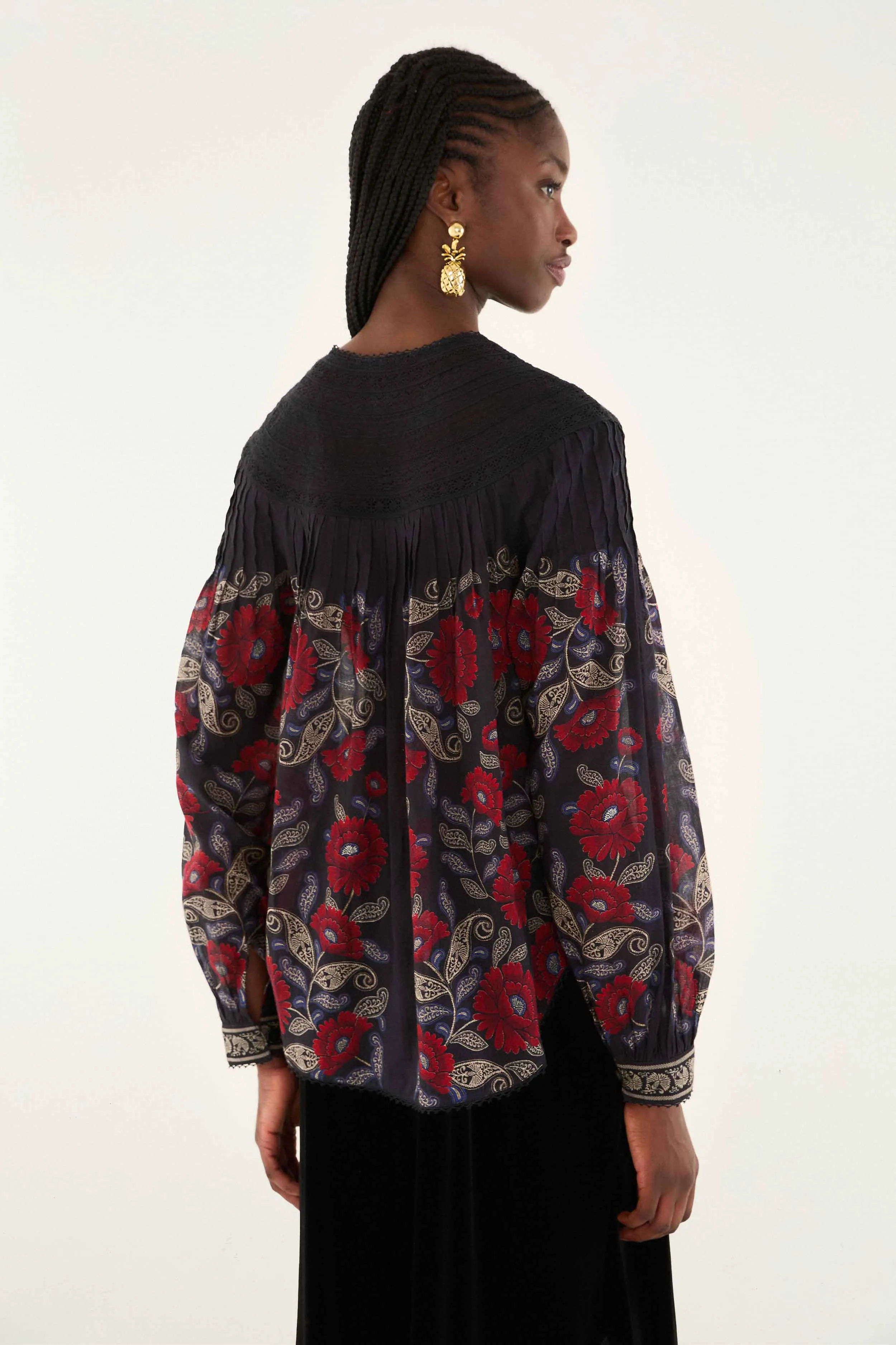 Black Valentina Long Sleeve Blouse sold by FARM Rio product image thumbnail 5