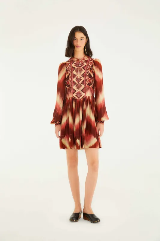 Red Amanda Stripes Tapestry Quilted Mini Dress sold by FARM Rio