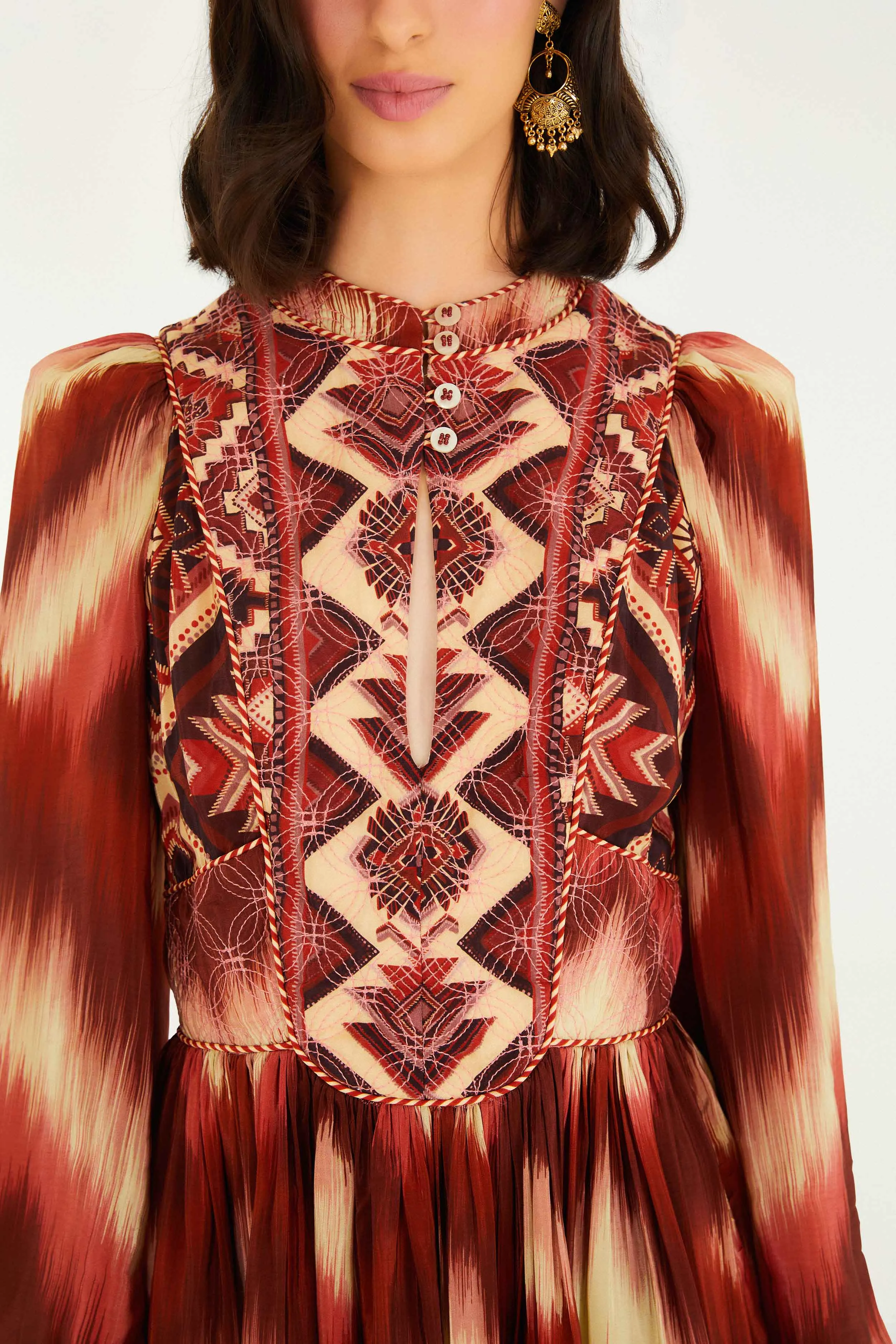 Red Amanda Stripes Tapestry Quilted Mini Dress sold by FARM Rio product image thumbnail 3