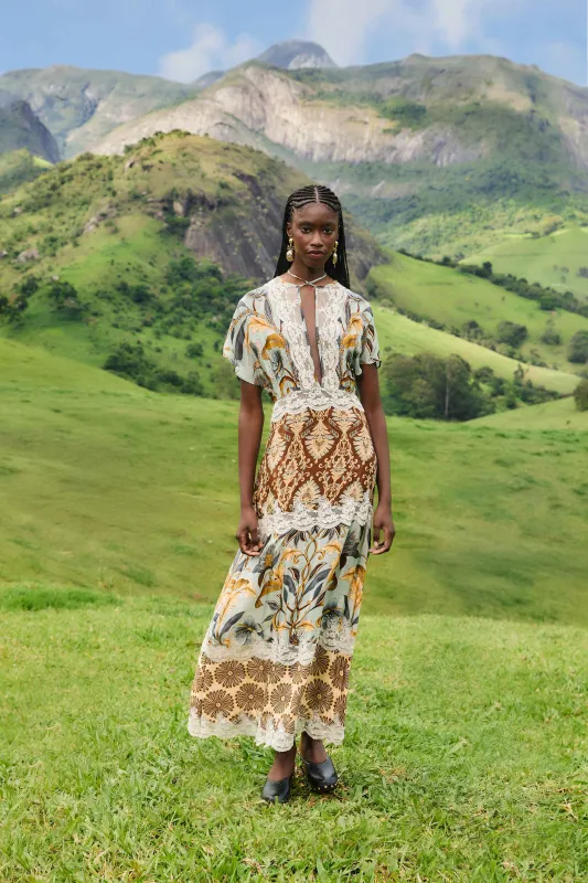 Mixed Snake Garden Maxi Dress sold by FARM Rio