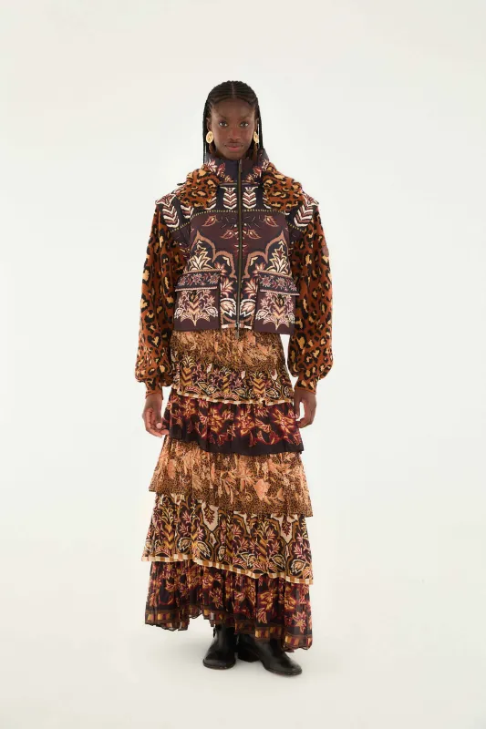 Mixed Scarves Ruffled Maxi Skirt sold by FARM Rio