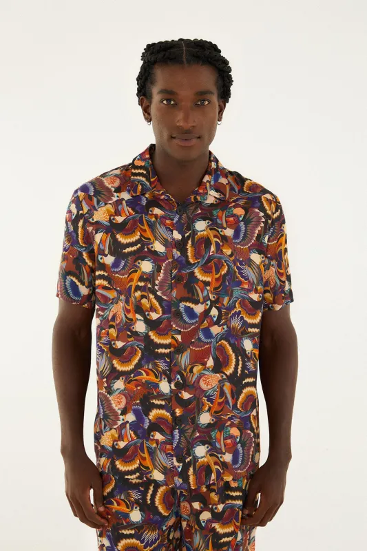 Multicolor Flying Toucans Lenzing™ Ecovero™ Shirt sold by FARM Rio