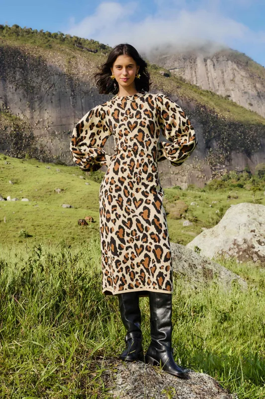 Leopard Print Knit Midi Dress sold by FARM Rio