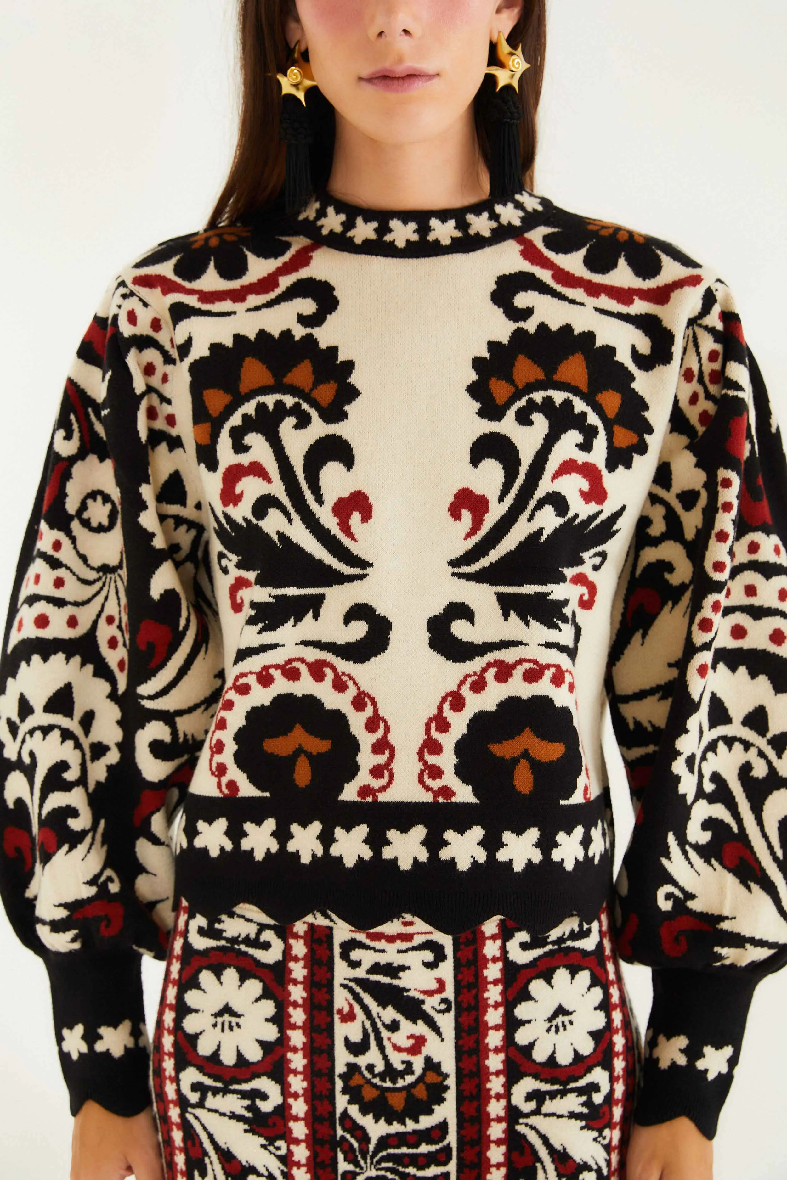 Stripes Winter Tapestry Knit Sweater sold by FARM Rio product image thumbnail 3