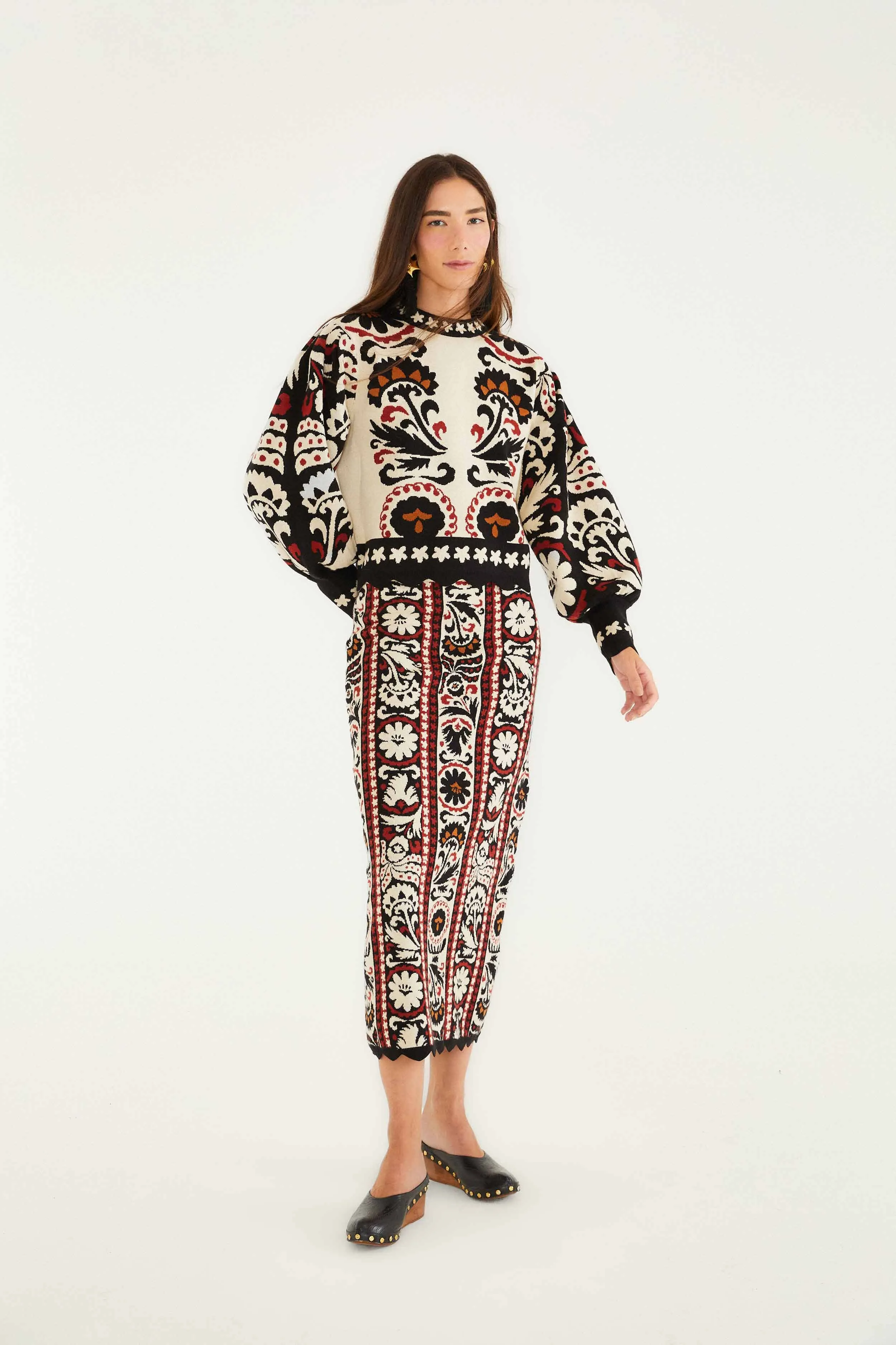 Stripes Winter Tapestry Knit Sweater sold by FARM Rio product image thumbnail 2