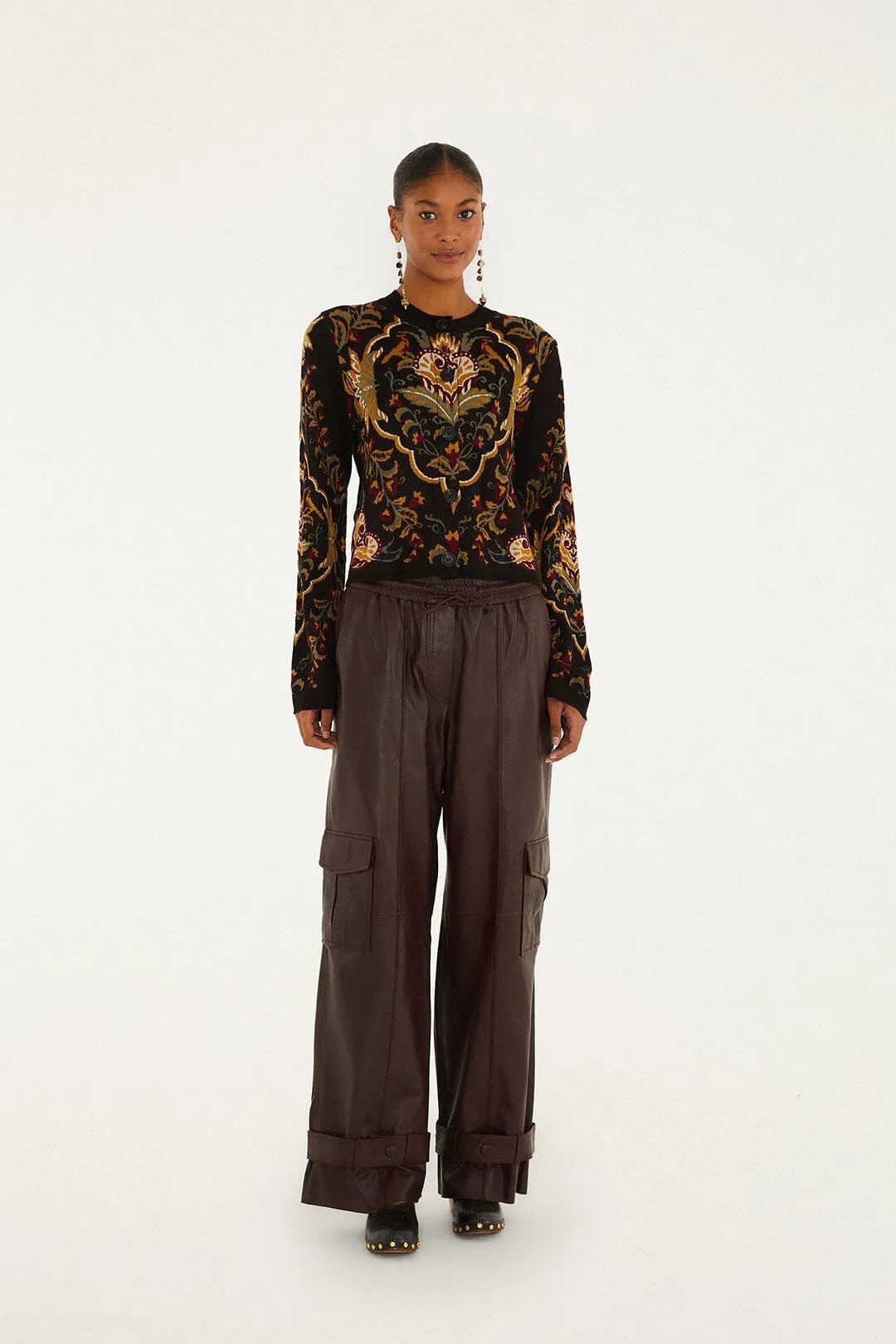 Burgundy Leather Pants sold by FARM Rio