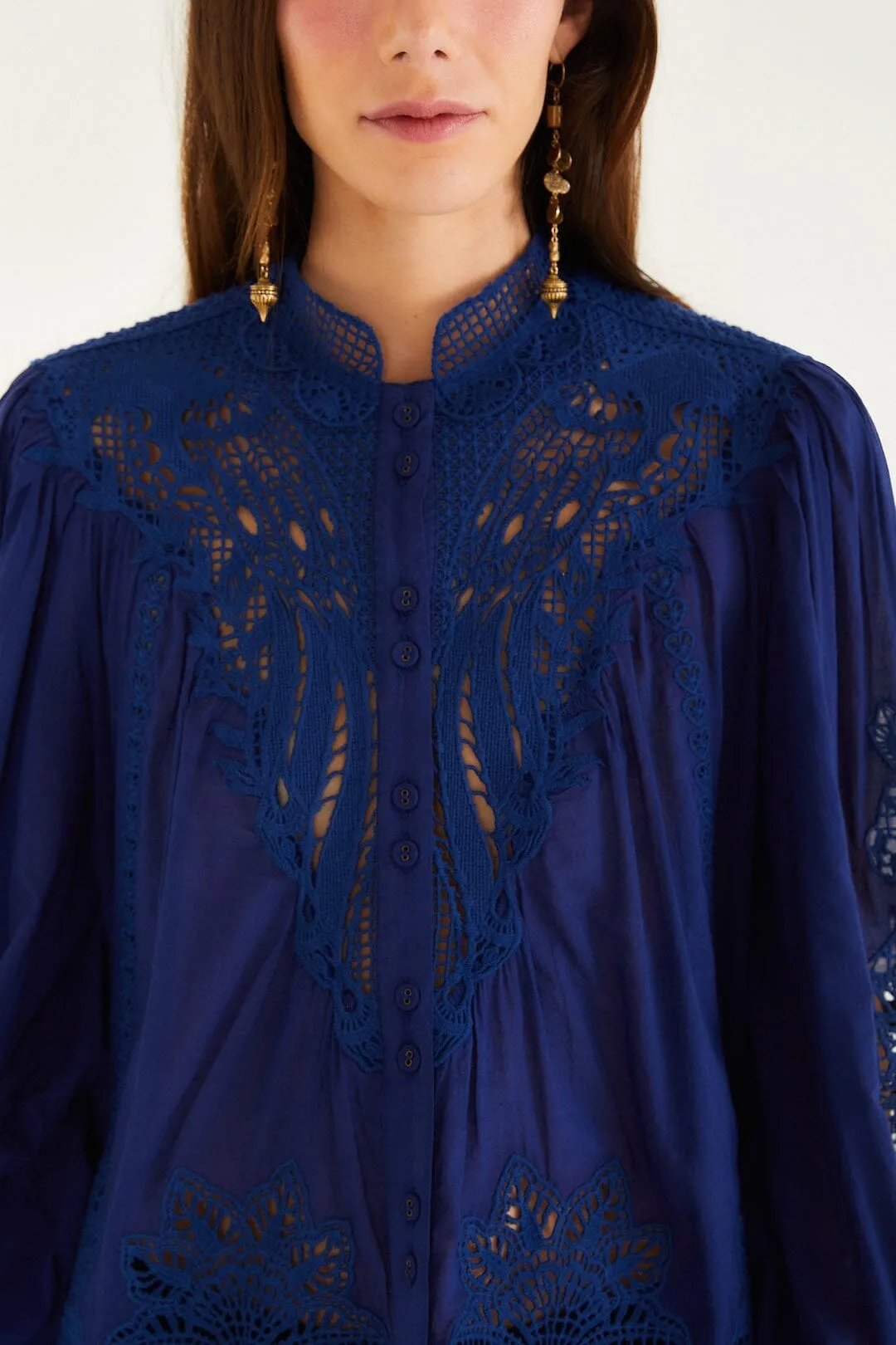 Navy Blue Guipure Blouse sold by FARM Rio product image thumbnail 2