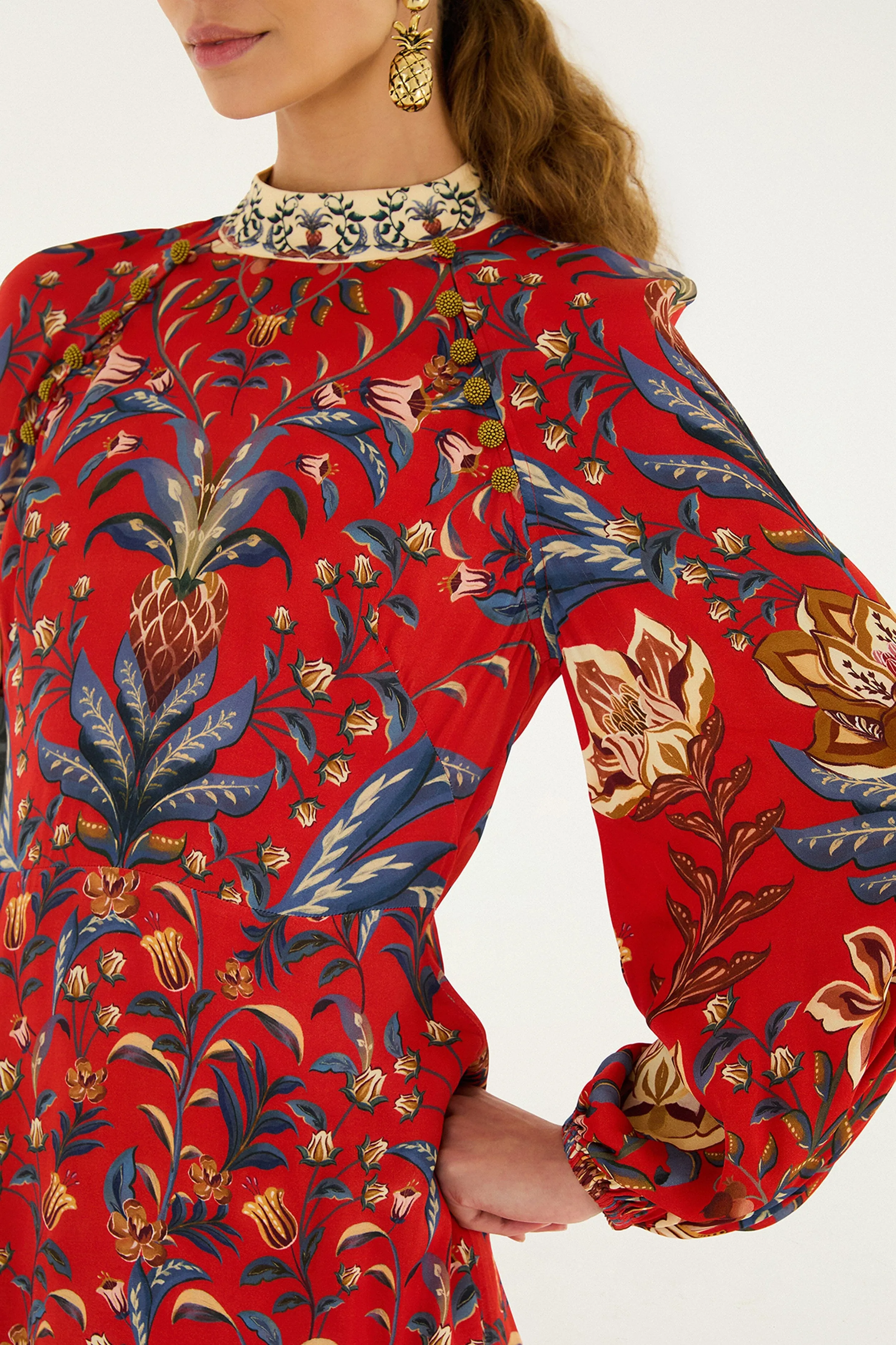 Red Winter Breeze Lenzing™ Ecovero™ Viscose Mini Dress sold by FARM Rio product image thumbnail 2