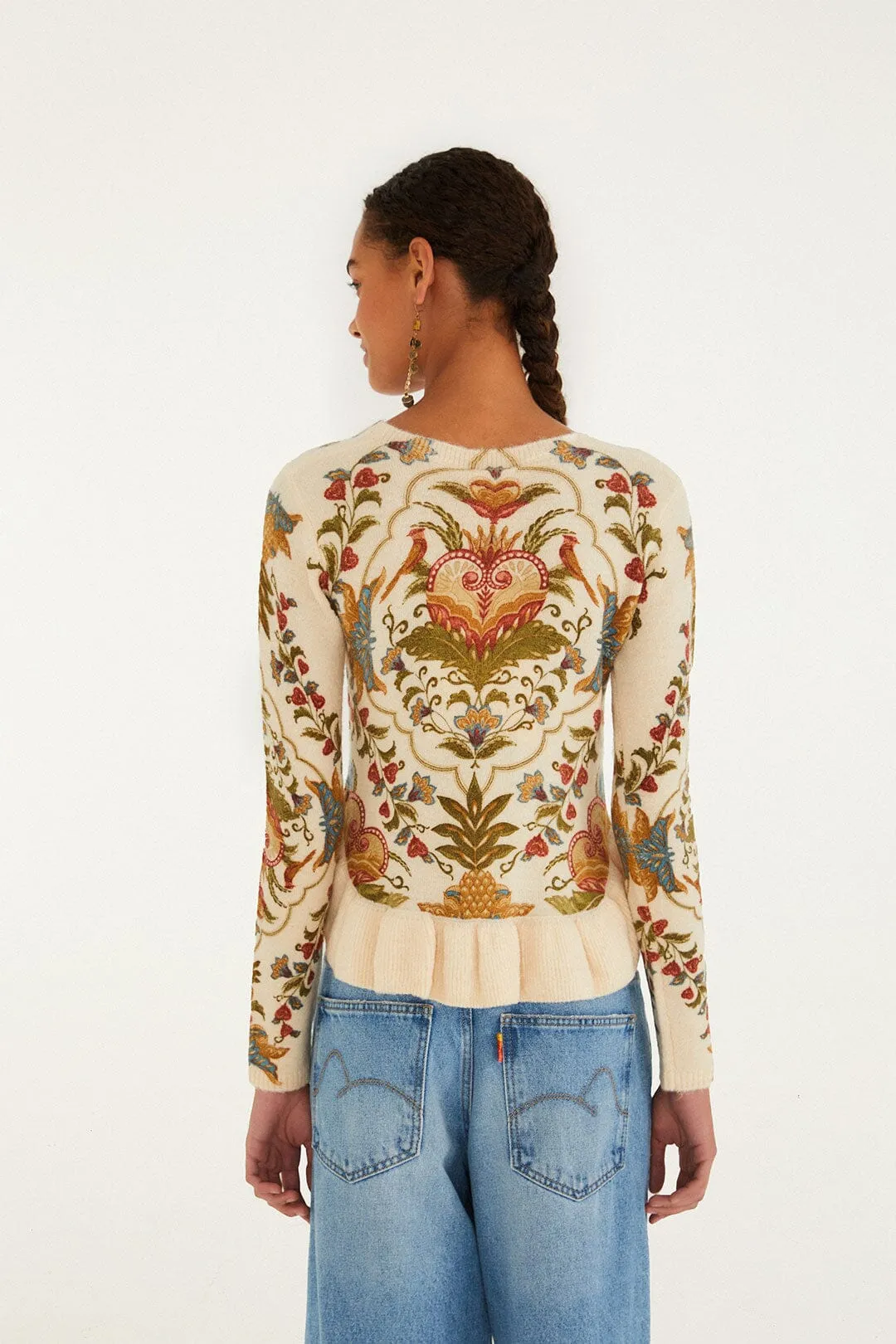 Cream Majestic Hearts Knit Top sold by FARM Rio product image thumbnail 3