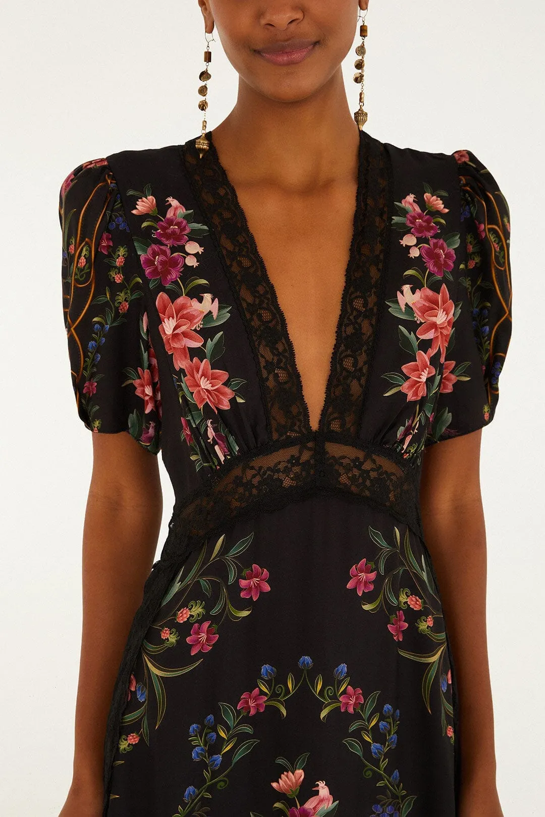 Black Belle Garden Lenzing™ Ecovero™ Viscose Maxi Dress sold by FARM Rio product image thumbnail 3