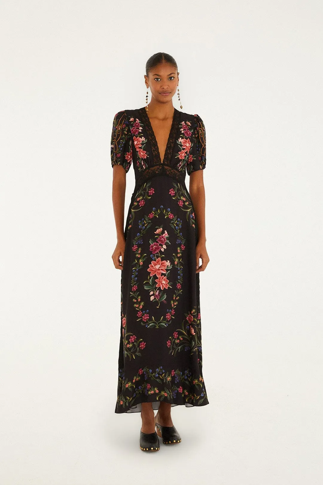 Black Belle Garden Lenzing™ Ecovero™ Viscose Maxi Dress sold by FARM Rio product image thumbnail 2